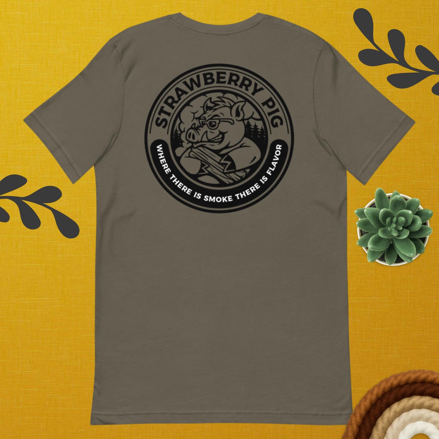 Get your Strawberry Pig wood chip label T-shirt from Island Flavor Co.